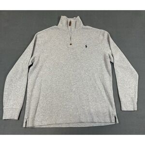 Polo Ralph Lauren Sweater Mens Quarter Zip Pullover 100% Cotton Size L
